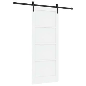 vidaXL Puerta Corredera Blanco Y Negro 83 X 202 Cm Vidaxl