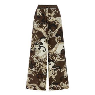 Alemais Pantalones Otis con estampado de olas - Trousers - Mujer - Marr&oacute;n - S