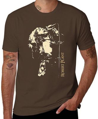 Generic Led Music Zeppelin Robert Rock Plant Retro T-Shirt - Vintage Rock Band Tee for Men and Women, Classic Music Merch Dark Coffee-Style S
