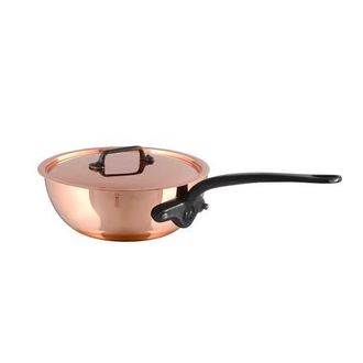 Bloomingdale's M150 Ci Curved Splayed Saute Pan With Lid, 8 Inch in Copper at Nordstrom