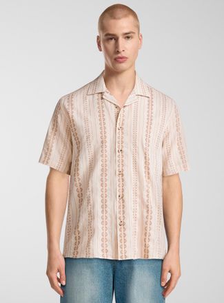 Djab Mens Folk stripe camp shirt