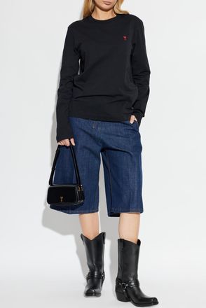 Ami Long Sleeve T-shirt, Womens, Black