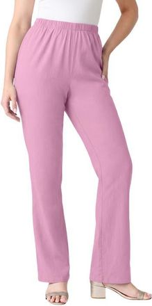 Roaman's Plus Size Comfort Stretch Straight Leg Jean in Mauve Orchid at Nordstrom, Size 14