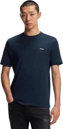 HUGO BOSS Hugo Heren borst Logo Regular T-Shirt (Donkerblauw)