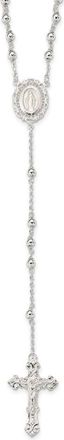 Diamond2Deal Sterling Silver Polished Rosary Necklace 18