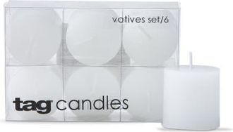 Tag Chapel Basic Unscented Votive Candles Set of 6 Burn 5 Hours in White at Nordstrom