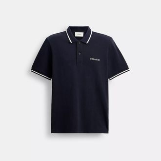 Coach Signature Trim Polo In Organic Cotton