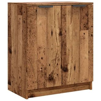 Berkfield Home Shoe Cabinet Old Wood 59x35x70 cm Engineered Wood in Brown | Size: 59 x 35 x 70 cm