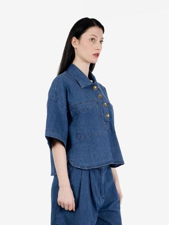 Sessun Newport denim shirt regate blue