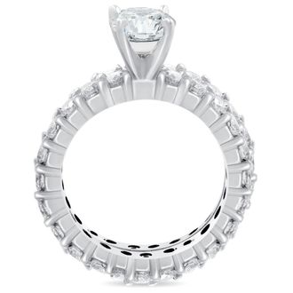 Pompeii3 4ct Diamond Eternity Engagement Ring Set 14K White Gold Size Selectable