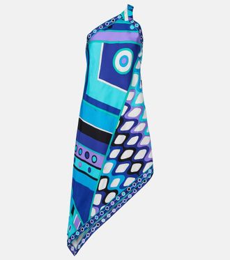 Pucci Abito midi Vivara in seta asimmetrico