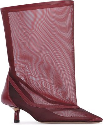 Jacquemus Womens Bottes Boot Burgundy Polyamide Lamb Leather