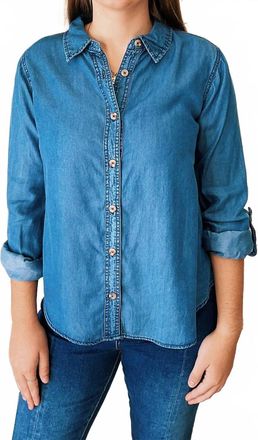 Blu Pepper Harper Chambray Shirt In Classic Medium Blue