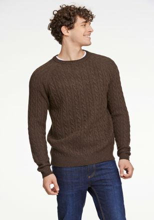 Lindbergh Strickpullover LINDBERGH, Herren, Gr. XXL, schwarz braun melange, Strick, Obermaterial: 80% Wolle, 20% Polyamid, unifarben, relaxed fit h&uuml;ftbedeckend,