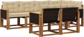 vidaXL Conjunto De Sof&aacute;s De Exterior 7 Uds. Natural Y Beige Vidaxl