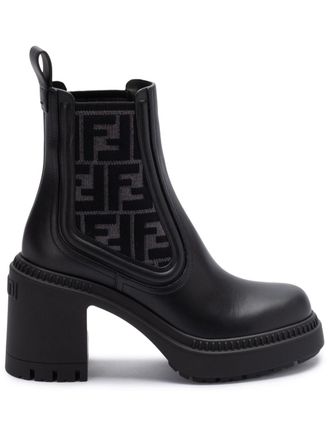 Fendi 65mm monogram-detailed boots - Black