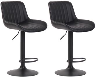 Clp Clp - Pack De 2 Taburetes De Bar Lentini En Polipiel Negro Negro