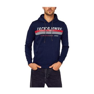 Jack & Jones Hoodie met Logodetail - Heren - Hoodies - Blauw - S - Katoen - Hoodies & sweatvesten