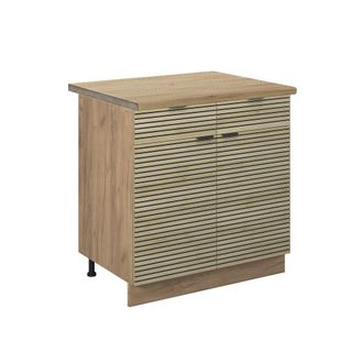 Vicco Muebles Bajos Fame-line, Panel De Roble, 80 Cm, Et Roble