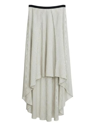 Brunello Cucinelli striped asymmetric skirt - Wit