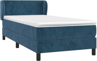 vidaXL Cama Box Spring Con Colch&oacute;n Terciopelo Azul Oscuro 100x200 Cm Vidaxl