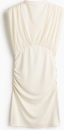 H&M Draped Mini Dress in Cream at Nordstrom, Size X-Small