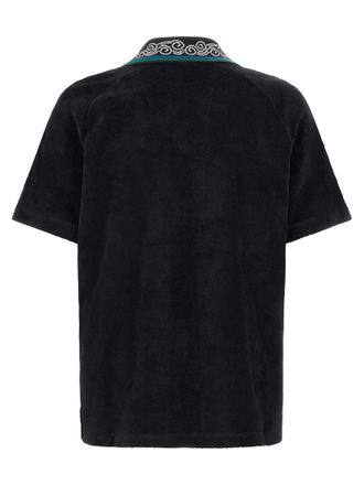 Casablanca Towelling Cotton Polo Shirt - Black