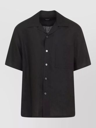 Ermenegildo Zegna oasi linen shirt cuban collar short sleeves
