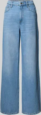 Mango Wide Fit Jeans mit Knopfverschluss Modell DANILA in Jeansblau, Gr&ouml;&szlig;e 34