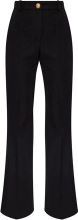 Balmain Tailored Grain De Poudre Broek - Dames - Wijde Broeken - Zwart - M - Wol - Broeken