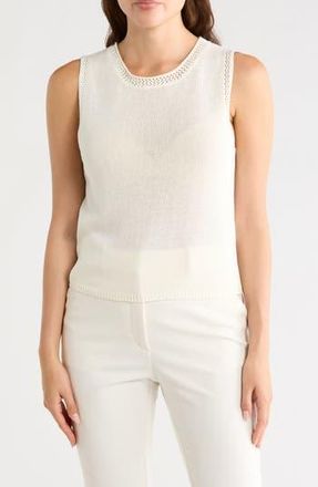 Max Studio Pointelle Sweater Tank in Off White at Nordstrom Rack, Size X-Small
