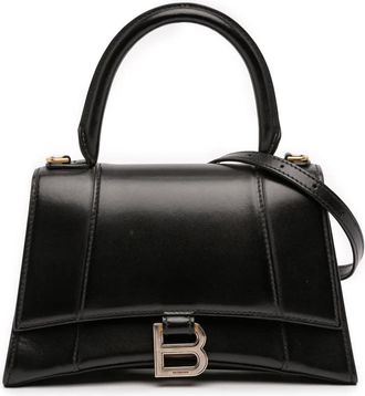 Balenciaga Pre-owned Balenciaga Small Shiny Box Calfskin Hourglass Top Handle Bag Ladies 593546.1000.U.568008