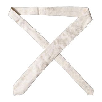 Dolce & Gabbana Ties, male, White, Size: ONE SIZE Floral Silk Adjustable Tied Necktie