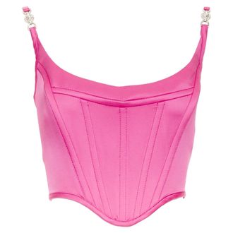 Versace Medusa 95 Satin boned corset top