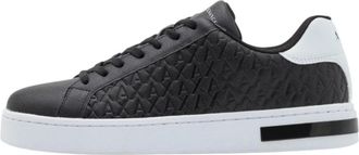 A|X Armani Exchange Schoenen, Heren, Zwart, 40 EU, Leer, Ecopelle Sneakers met Logo Detail