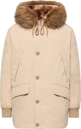 Moncler Moncler Brevanth Hooded Down Parka, Men, Beige, Size: 0