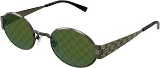 Gucci Sunglasses, male, Green, 51 MM, Oval Sunglasses