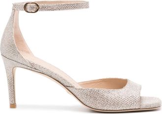 Stuart Weitzman Nudistia 75mm sandals - women - Calf Leather/Fabric/Calf Leather - 38,5 - Neutrals