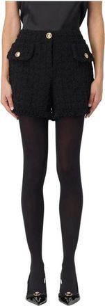 Versace Dames, Korte broeken, Zwart, Maat: XS Tweed