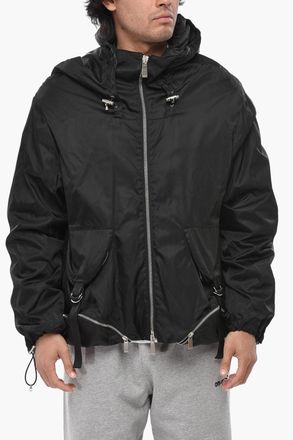 Off-white Nylon Windbreaker with Drawstring Hem Off-White