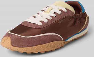 Hoff Sneaker aus Leder-Mix mit Logo-Detail Modell Bridge in Mittelbraun, Gr&ouml;&szlig;e 38