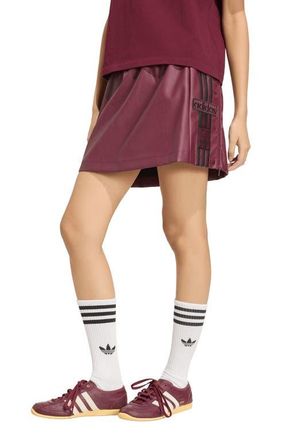 adidas Originals Adibreak Faux Leather Miniskirt in Maroon/Black at Nordstrom, Size X-Large