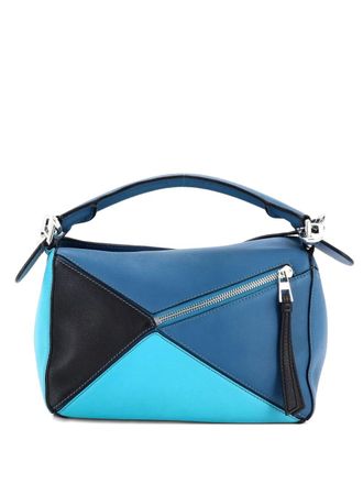 Loewe Puzzle Bag Leather Small satchel - women - Calf Leather/Leather - One Size - Blue