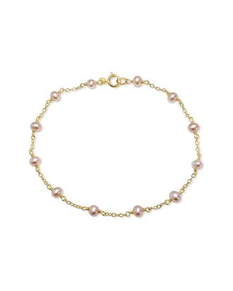 Jewelmak 14K Natural Pink Pearl & Pearl Bracelet