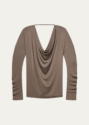 Helmut Lang Open-Back Cowlneck Top