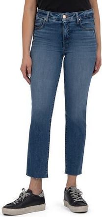 Kut from the Kloth Reese High Waist Raw Hem Ankle Straight Leg Jeans in Leadership at Nordstrom Rack, Size 00