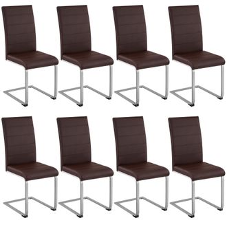 TecTake Dining Chairs Bettina Set Of 8 - Brown | Size: 8 Pack