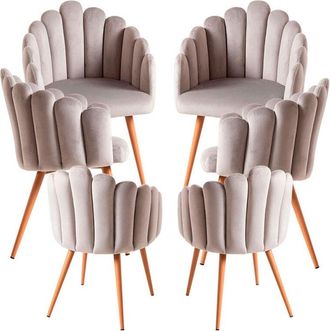 Regalos Miguel Packs Sillas Comedor - Pack 6 Sillones Main Terciopelo - Gris Claro