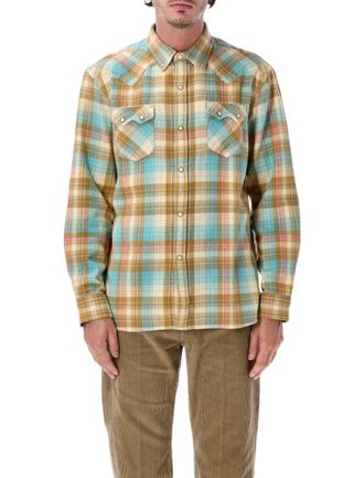 Fortela Josh Plaid Brushed Cotton Flannel Western Casual Shirt