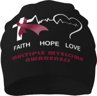 Generic Women Men Watch Cap Beanie Multiple Myeloma Awareness Classics Basic Beanie Classic New Slouchy Beanie Vintage Beanies Hats for Camping Summer Dog Wal